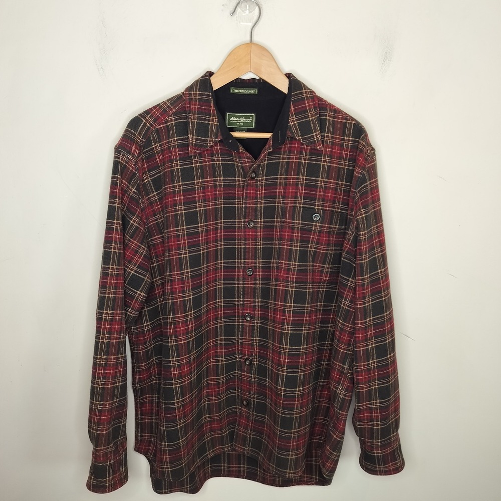 Eddie Bauer Plaid Fireside Shirt Button Up Cotton Wool